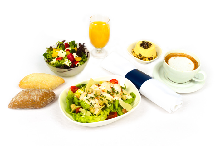 Gourmet menu - menu freddo con pollo affumicato servito a bordo dei voli Czech Airlines
