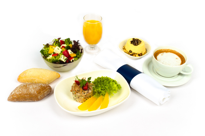 Gourmet menu - холодное меню с утиным мясом, подаваемое на борту Czech Airlines 
