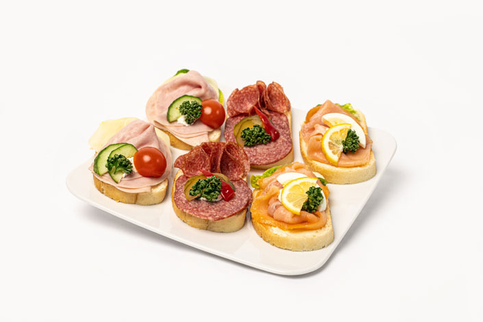 Gourmet Menu - Open Sandwiches served aboard Czech Airlines flights