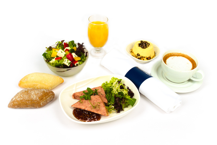 Gourmet Menu - Menu z pasztetem z kaczki na zimno serwowane na pokładzie Czech Airlines